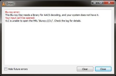이 Blu-ray 디스크에는 AACS 디코딩을위한 라이브러리가 필요합니다.