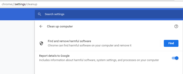 Kode kesalahan 105 di Google Chrome
