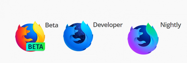 Firefox Beta, Nightly, razvijalec