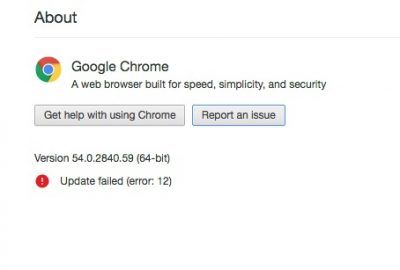 Chrome-update is mislukt met foutcodes 3, 4, 7, 10, 11, 12, enz