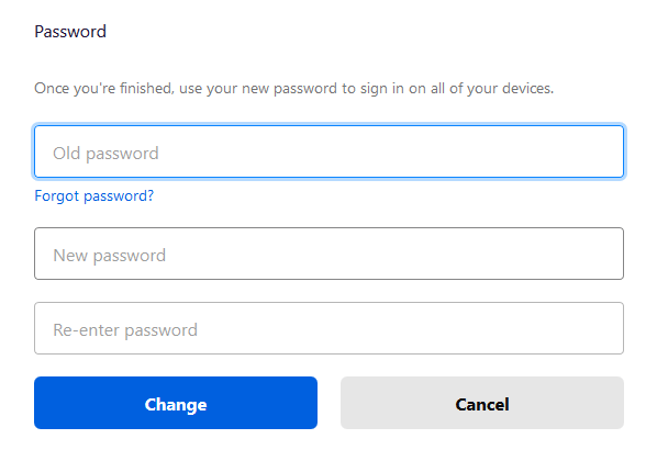 Đặt lại mật khẩu chính