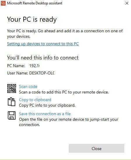 Ühendage iPhone Microsofti kaugtöölaua abil Windows 10 arvutiga