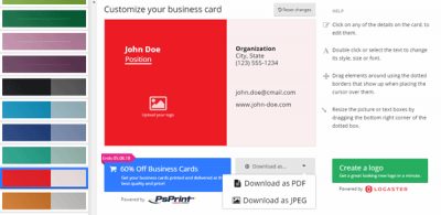 व्यावसायिक व्यवसाय कार्ड बनाने के लिए सर्वश्रेष्ठ मुफ्त ऑनलाइन उपकरण