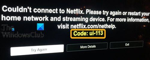 Netflix kļūdas kods UI-113