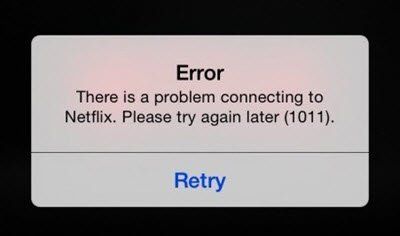 Ağ hatası, Netflix'e bağlanırken bir sorun var