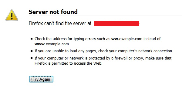 फिक्स सर्वर नहीं मिला, फ़ायरफ़ॉक्स सर्वर नहीं पा सकता है