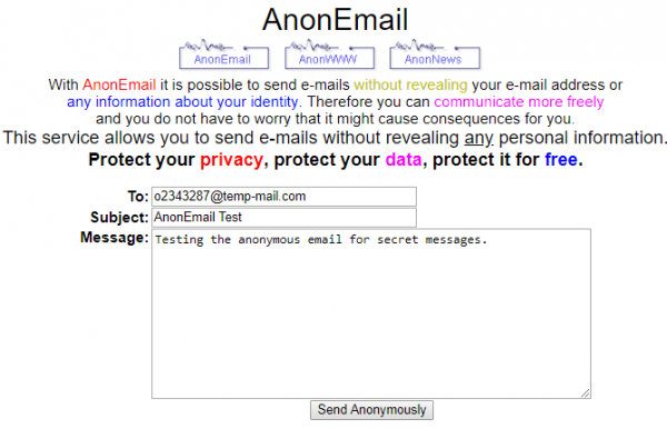 کسی کو گمنام ای میل کیسے بھیجیں