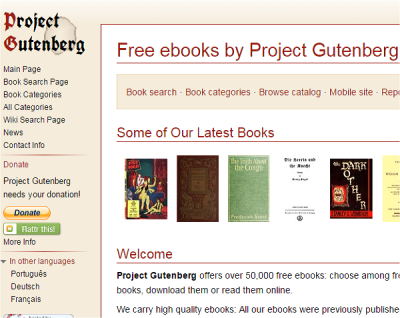 मुफ्त eBooks को कानूनी रूप से प्रोजेक्ट गुटेनबर्ग डाउनलोड करें