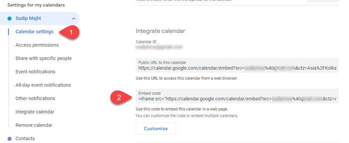 Google'i kalendri manustamine mis tahes veebisaidile