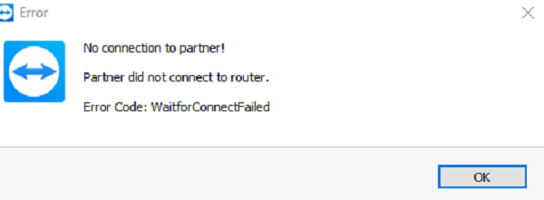 Correction d'une erreur de partenaire non connecté au routeur dans TeamViewer