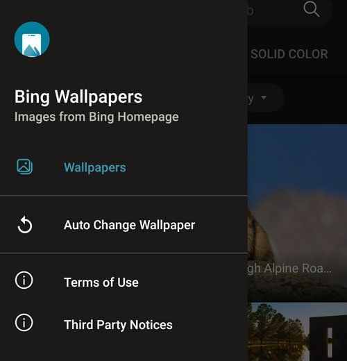 Määra Bingi igapäevane taust Androidi taustpildiks, kasutades rakendust Bing Wallpapers