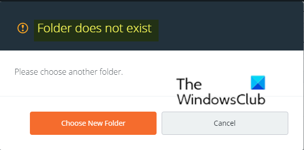 Le dossier de correction n'existe pas - Erreur d'origine sous Windows 10