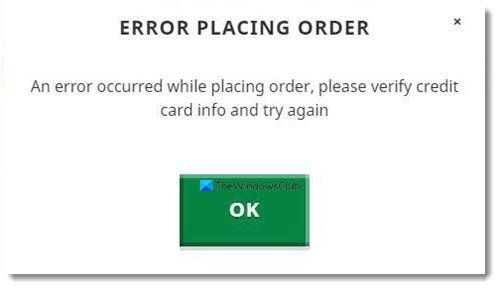 Correction d'une erreur de commande pour Minecraft via la boutique officielle Mojang