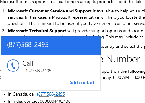 Telefoninumbrite tuvastamise keelamine Internet Explorer 11-s