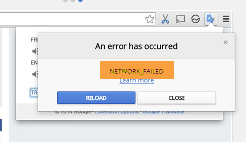 Parandage viga NETWORK_FAILED Chrome'i brauseris