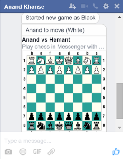 فیس بک میسنجر ایپ میں پوشیدہ شطرنج گیم لانچ کریں