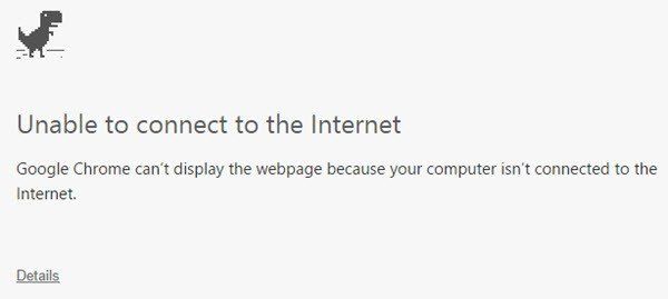 استمتع بلعبة T-Rex Dinosaur المضمنة في متصفح Chrome عند عدم الاتصال بالإنترنت