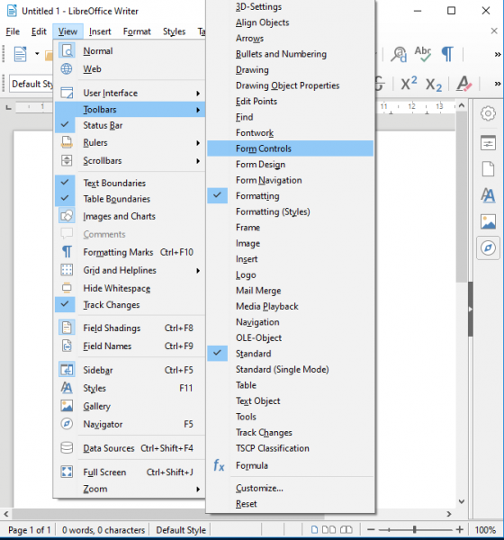כיצד ליצור טופס PDF למילוי ב- LibreOffice