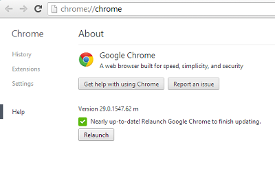 Chrome komponentu lapa ļauj atjaunināt atsevišķus komponentus