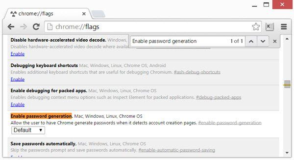 Activer et utiliser le générateur de mot de passe intégré de Chrome