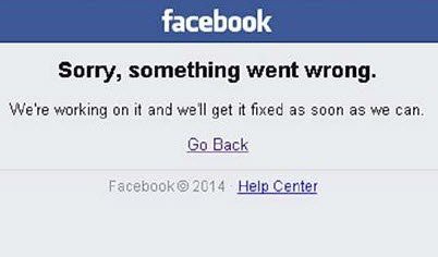 За съжаление, нещо се обърка - грешка при влизане във Facebook