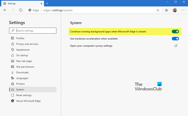 Arrêtez Windows 10 de précharger Microsoft Edge au démarrage