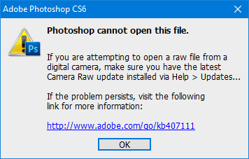ouvrir une image RAW dans Adobe Photoshop