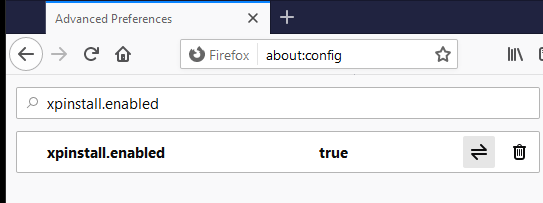 XPInstallige lubatud Firefox