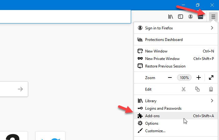 Как включить или отключить надстройки в Private Windows в Firefox