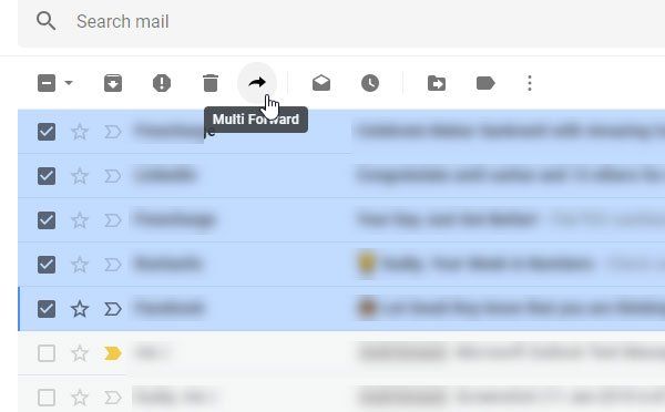 Reenviar varios correos electrónicos a la vez desde Gmail