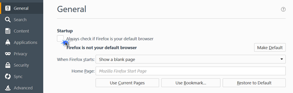 Firefox comme navigateur par défaut
