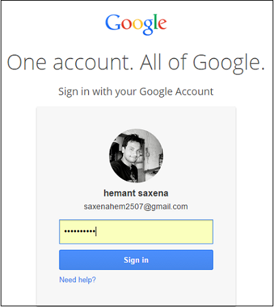 گوگل اکاؤنٹ