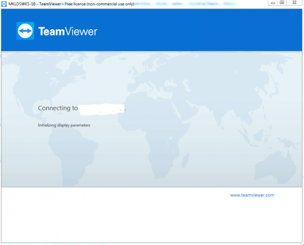 TeamViewer se zasekl při inicializaci parametrů zobrazení