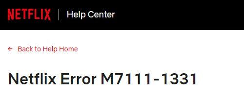 Correction du code d'erreur Netflix M7111-1331 ou M7111-1331-2206