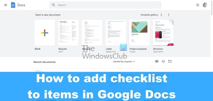 Een checklist maken in Google Documenten