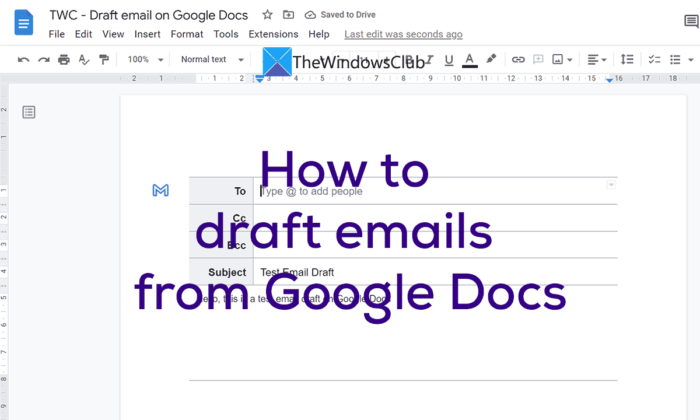 Kuidas koostada Google Docsis e-kirjade mustandeid