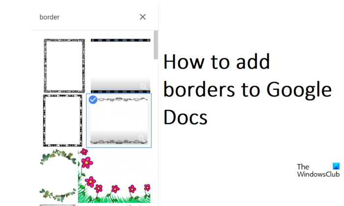 Comment ajouter des bordures dans Google Docs