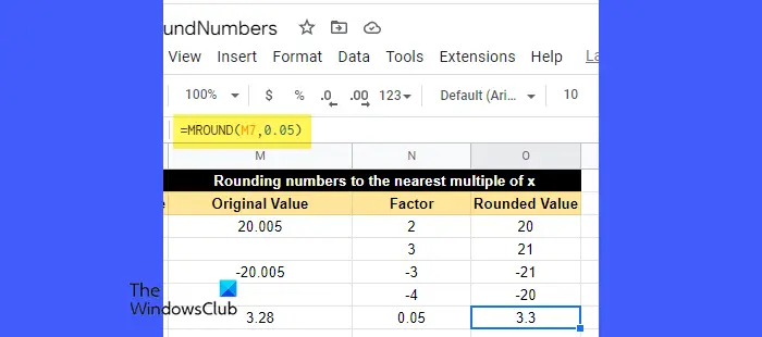   Zaokružite brojeve pomoću funkcije MROUND