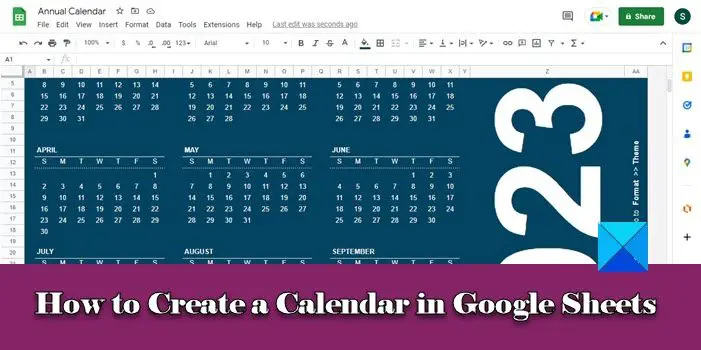 Comment créer un calendrier dans Google Sheets