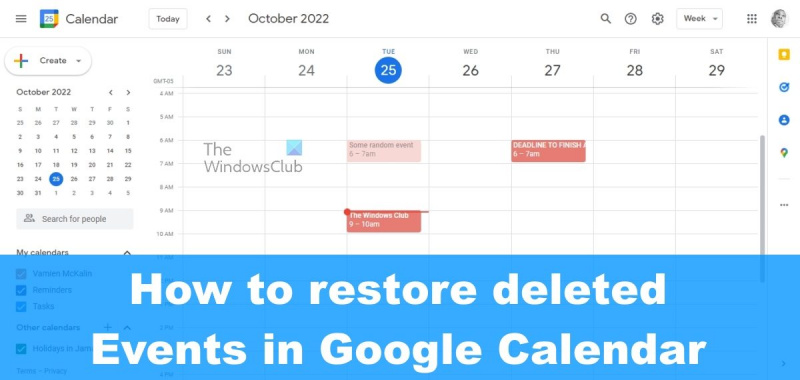 Hur man återställer raderade händelser i Google Kalender