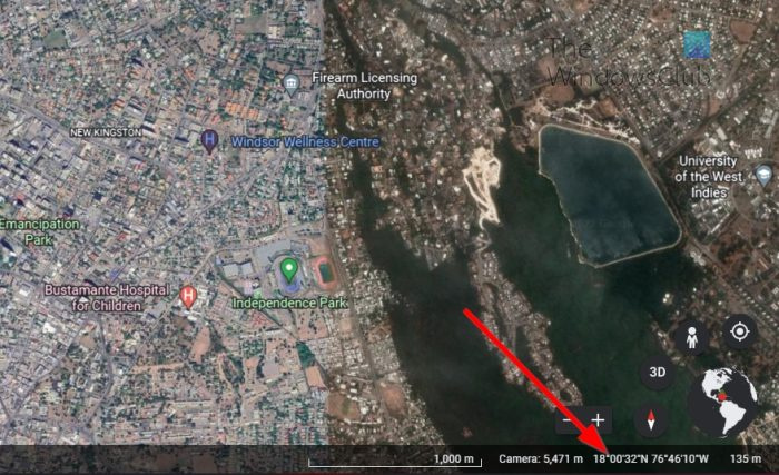 Coordenadas de ubicación de Google Earth