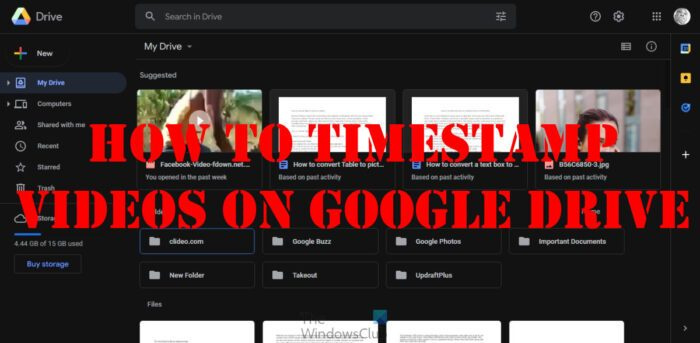 Come timestamp video in Google Drive