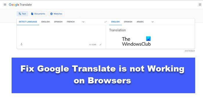 Překladač Google nefunguje v prohlížeči Chrome