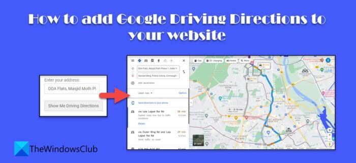 Hur man lägger till Google Driving Directions till din webbplats
