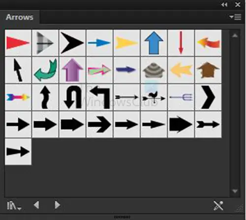   Cómo hacer flechas en Illustrator - Paleta de símbolos de flecha