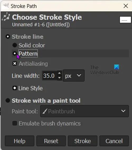 Как да рисувате прекъснати линии в GIMP