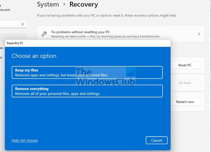 Método de recuperación Recuperación de PC Thic