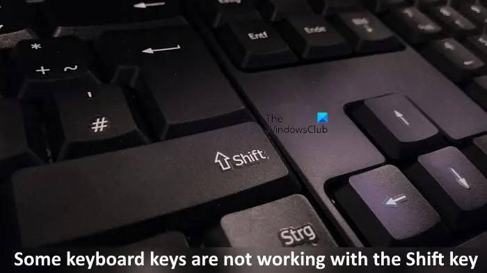 Sommige toetsenbordtoetsen werken niet met de Shift-toets