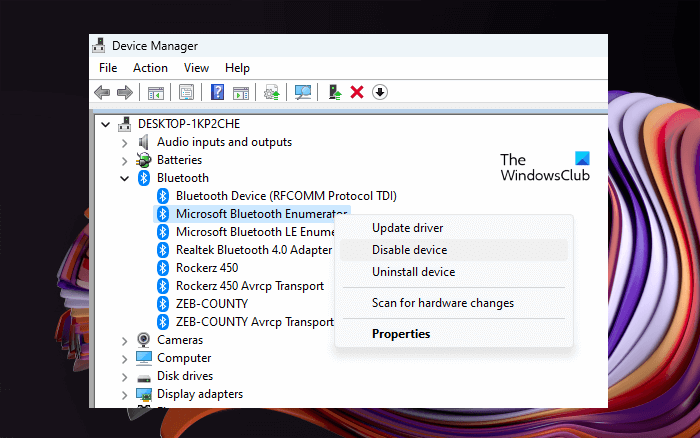 Деактивирайте и активирайте Bluetooth изброителя на Microsoft