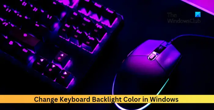 De kleur van de achtergrondverlichting van het toetsenbord wijzigen in Windows 11/10